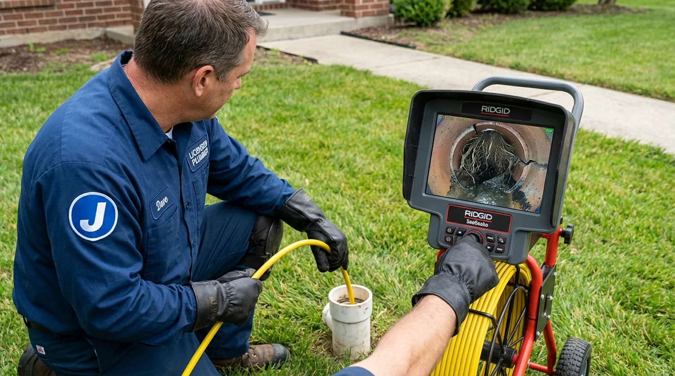 Sewer camera inspection being performed by Johns Plumbing LLC in Jerome